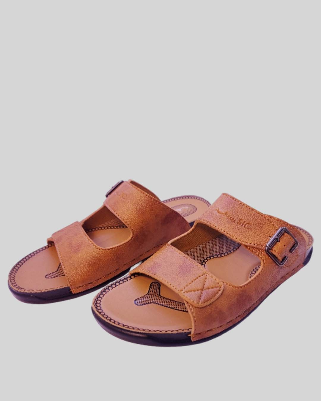 Distressed Oak Double-Strap Slipper (Article N06)