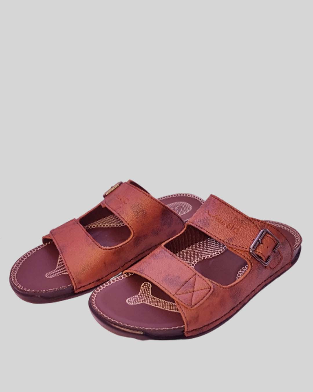 Distressed Oak Double-Strap Slipper (Article N06)